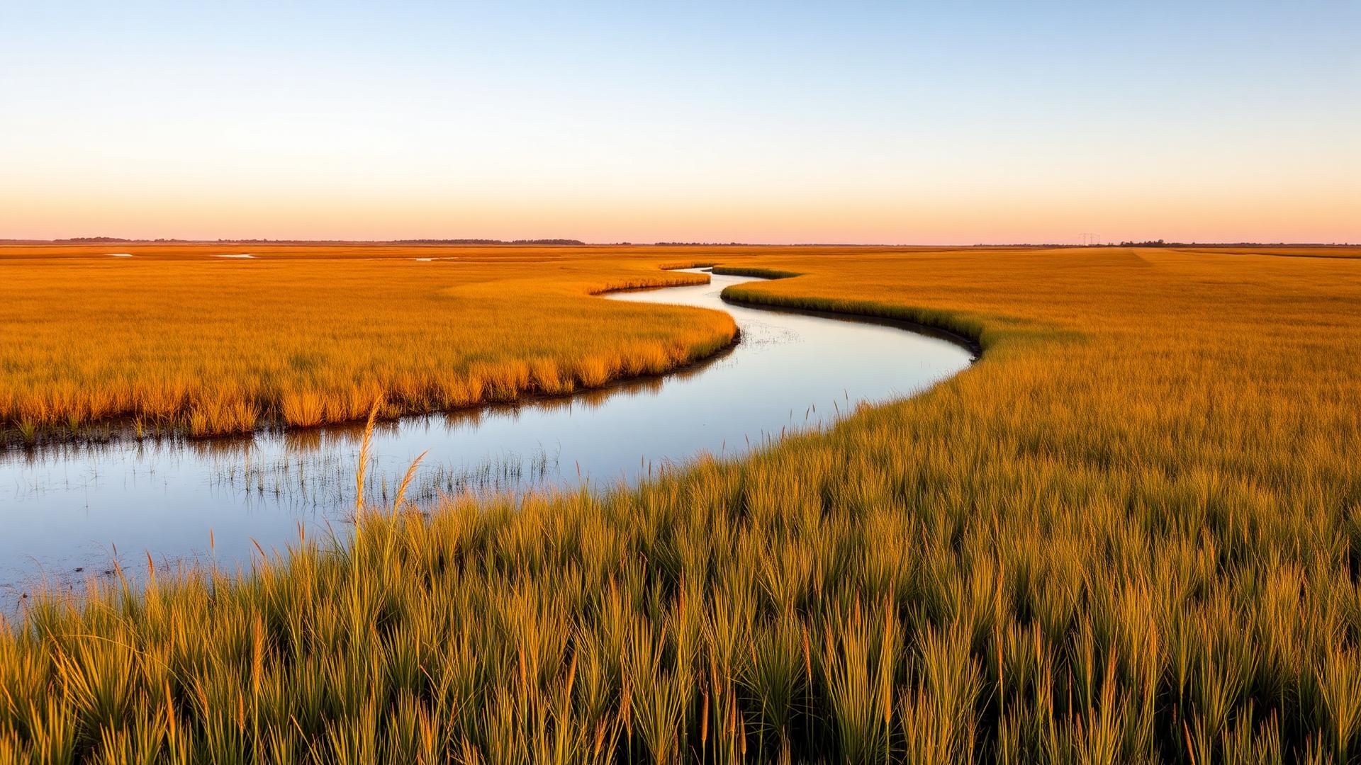 Golden hour over a Lowcountry tidal marsh